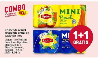 Delhaize Bruisende of niet bruisende drank op basis van thee lipton aanbieding