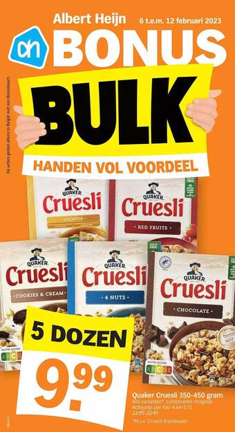 Albert Heijn Quaker cruesli aanbieding