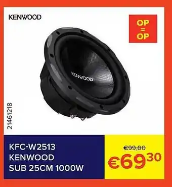 Kfc-w2513 kenwood sub 25 cm 1000w