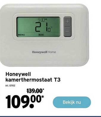 GAMMA Honeywell kamerthermostaat t3 aanbieding
