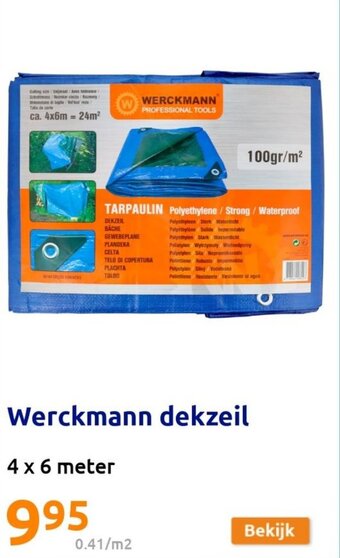 Action Werckmann Dekzeil 4 x 6 Meter aanbieding