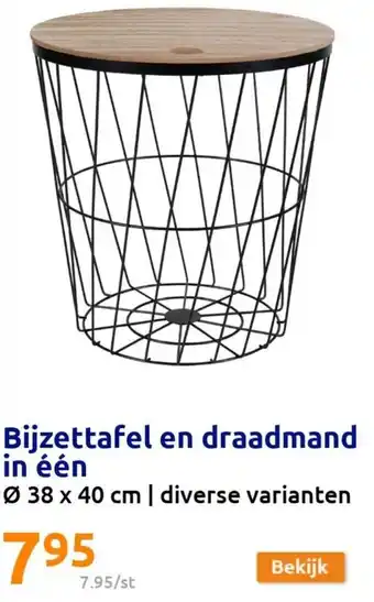 Action Bijzettafel en Draadmand in een Ø38 x 40cm aanbieding