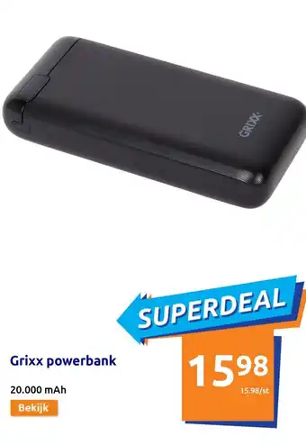 Grixx Powerbank 20.000 mAh