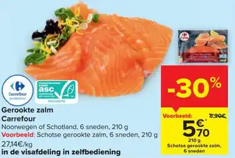 Carrefour Market Gerookte Zalm Carrefour 210g aanbieding