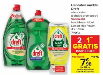Carrefour Market Dreft Handafwasmiddel Alle Soorten 3 x 370ml aanbieding