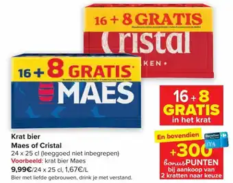 Carrefour Market Maes of Cristal Krat Bier 24 x 25cl aanbieding