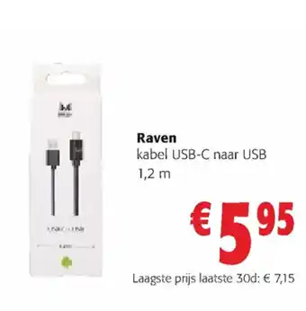 Colruyt Raven Kabel USB - C naar USB 1.2m aanbieding