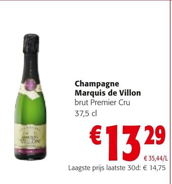 Colruyt Champagne marquis de villon brut premier cru 37,5 cl aanbieding