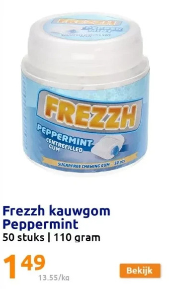 Action Frezzh kauwgom peppermint aanbieding