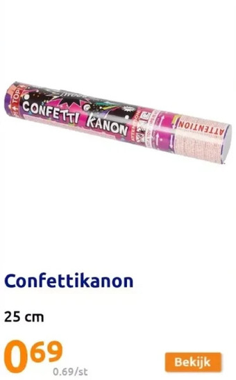 Action Confettikanon 25 cm aanbieding