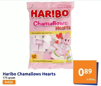 Action Haribo chamallows hearts aanbieding