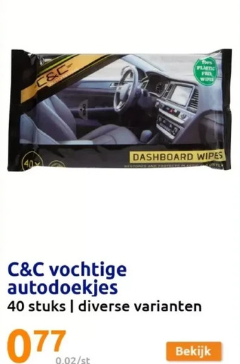 Action C&c vochtige autodoekjes aanbieding