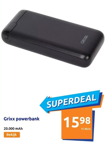 Action Grixx powerbank aanbieding
