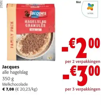 Colruyt Jacques alle hagelslag 350g melkchocolade aanbieding
