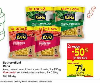 Carrefour Set tortelloni rana aanbieding