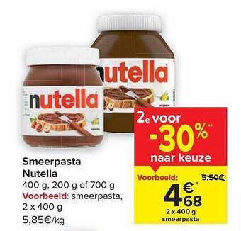 Carrefour Smeerpasta nutella aanbieding