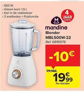 Carrefour Mandine blender aanbieding