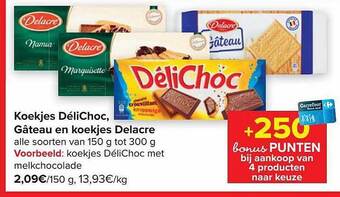 Carrefour Koekjes délichoc, gâteau en koekjes delacre aanbieding