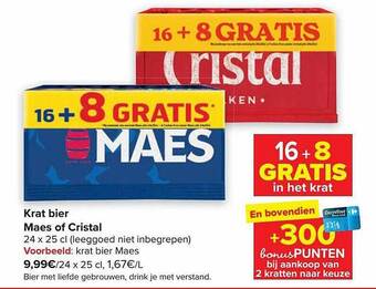 Carrefour Krat bier maes of cristal aanbieding