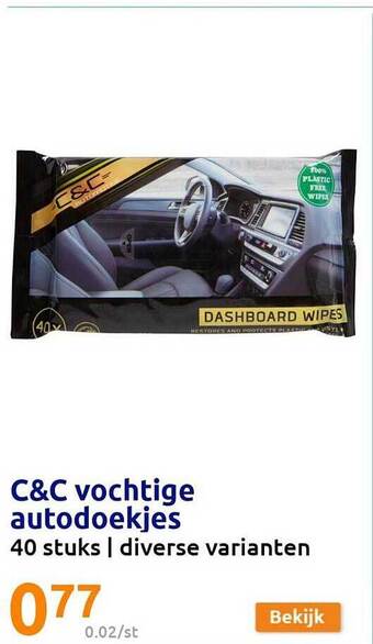 Action C&c vochtige autodoekjes aanbieding