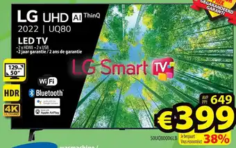ElectroStock LG uuhd 2022 | UQ80 led tv 129cm/50" 50UQ80006LB aanbieding