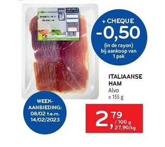 Alvo Italiaanse ham alvo aanbieding