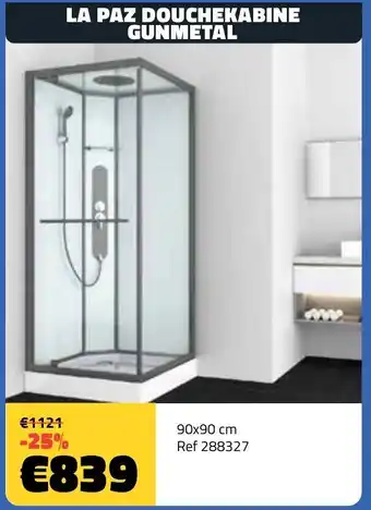 Bouwcenter Frans Vlaeminck La paz douchekabine gunmetal 90x90 cm ref 288327 aanbieding