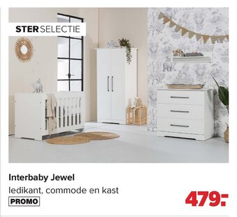 Baby-Dump Interbaby jewel ledikant, commode en kast aanbieding