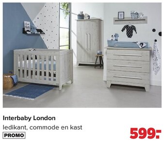 Baby-Dump Interbaby london ledikant, commode en kast aanbieding