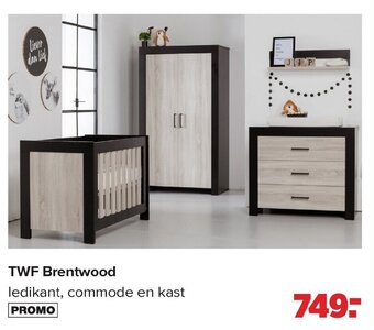 Baby-Dump TWF brentwood ledikant, commode en kast aanbieding