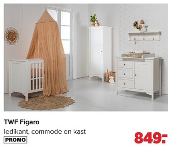 Baby-Dump TWF figaro ledikant, commode en kast aanbieding