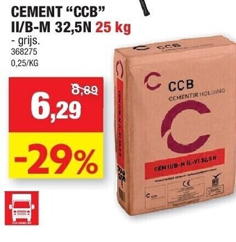 Hubo Cement “ccb” ii/b-m 32,5n 25 kg aanbieding
