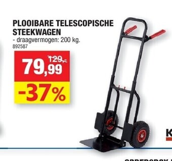 Hubo Plooibare telescopische steekwagen aanbieding