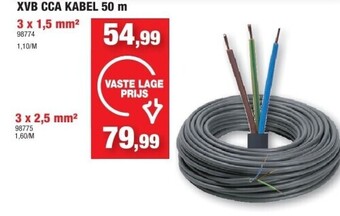 Hubo Xvb cca kabel 50 m 3 x 1,5 mm² aanbieding