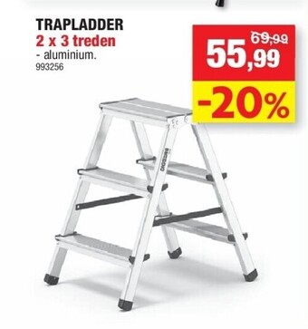 Hubo Trapladder 2 x 3 treden aanbieding