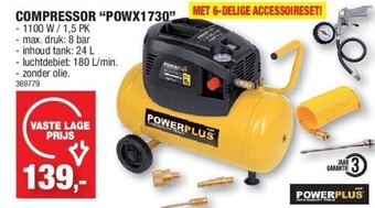 Hubo Compressor “powx1730” aanbieding