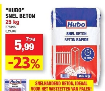 Hubo “hubo” snel beton 25 kg aanbieding