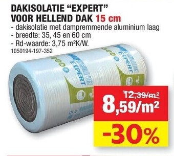 Hubo Dakisolatie “expert” voor hellend dak 15 cm aanbieding
