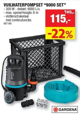 Hubo Vuilwaterpompset “9000 set” aanbieding