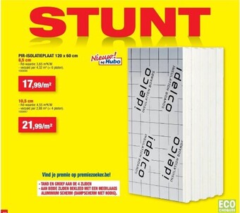 Hubo Pir-isolatieplaat 120 x 60 cm 8,5 cm aanbieding