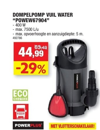 Hubo Dompelpomp vuil water “powew67904” aanbieding