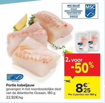 Carrefour Portie kabeljauw aanbieding