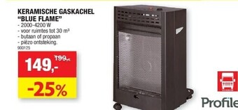 Hubo Keramische gaskachel “blue flame” aanbieding