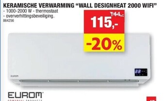 Hubo Keramische verwarming “wall designheat 2000 wifi” aanbieding
