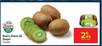 Carrefour Kiwi's green xl zespri aanbieding