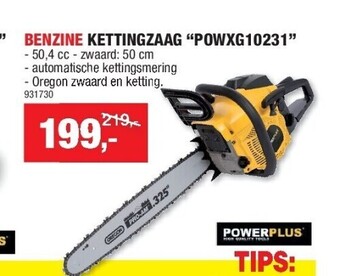 Hubo Benzine kettingzaag “powxg10231” aanbieding