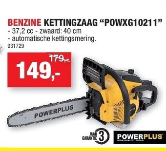 Hubo Benzine kettingzaag “powxg10211” aanbieding