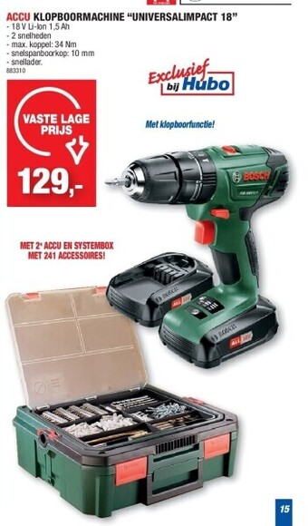 Hubo Accu klopboormachine “universalimpact 18” aanbieding