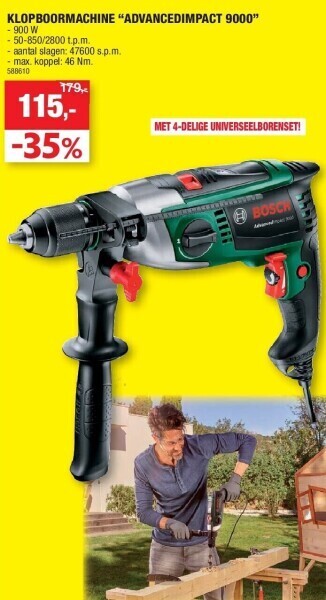 Hubo Klopboormachine “advancedimpact 9000” aanbieding