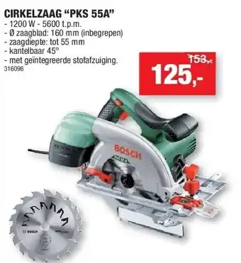 Hubo Cirkelzaag “pks 55a” aanbieding